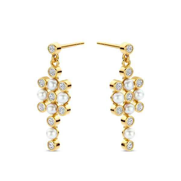 Alison Hanger Forgyldt Sølv Øreringe fra Spirit Icons med Ferskvandsperler