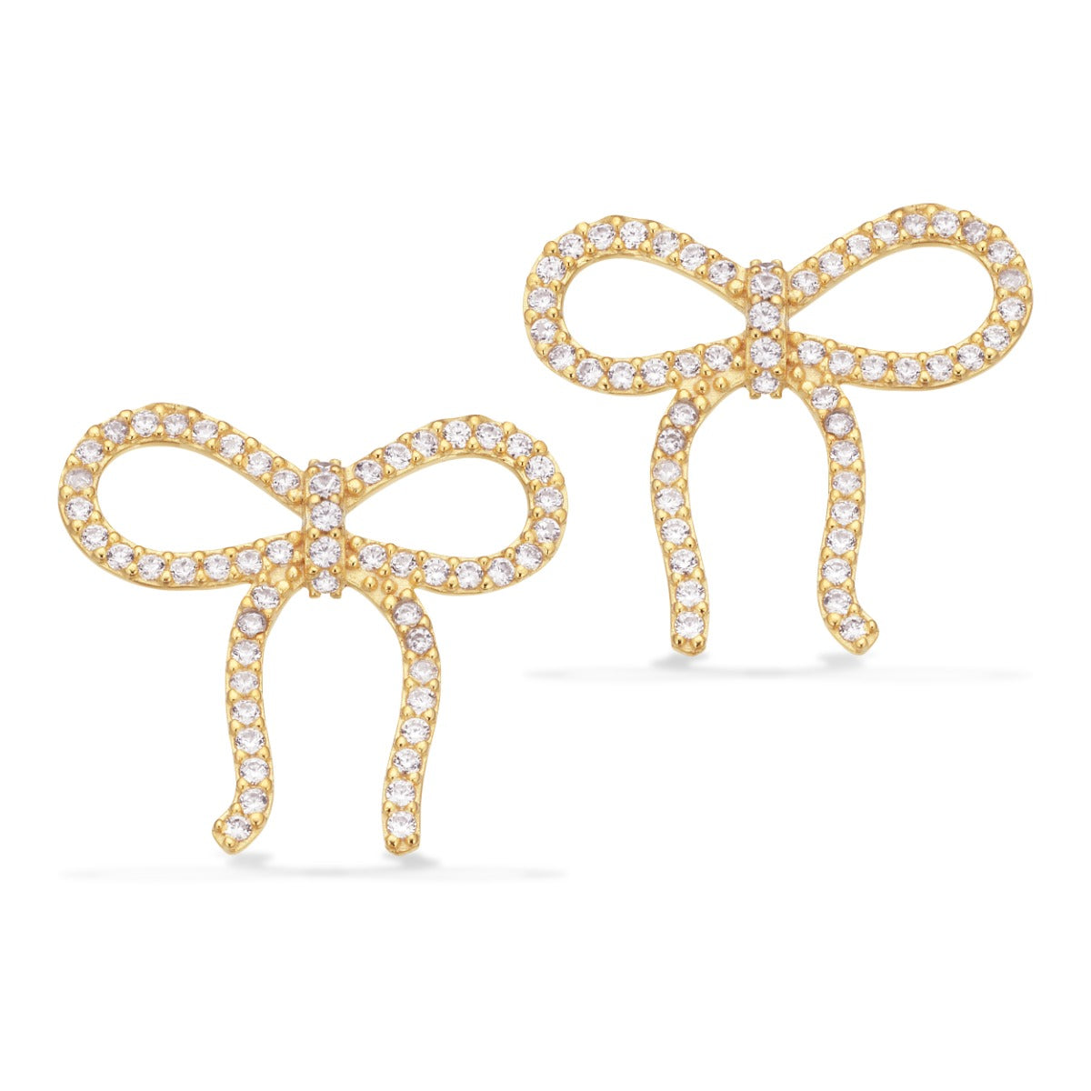 ØRERINGE SLØJFE CUBIC ZIR. SØLV FG.