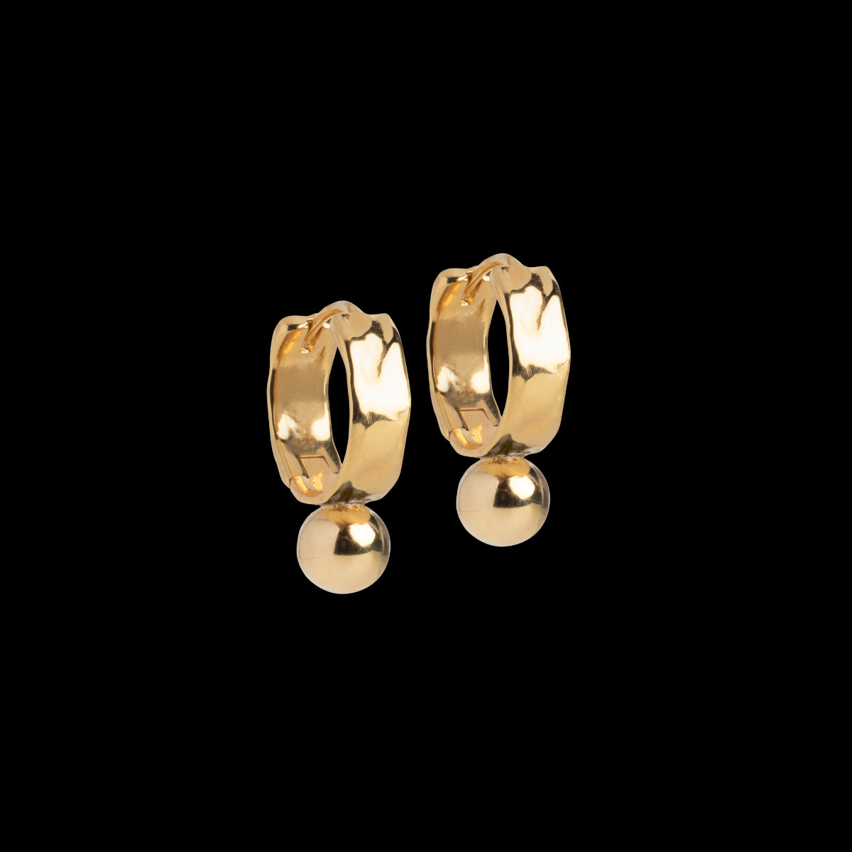 Enamel Avaya Hoops Forgyldt Sølv Øreringe E389G