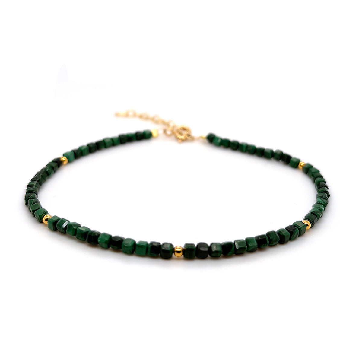 ARMBÅND MALAKIT SØLV FG. 17+2CM