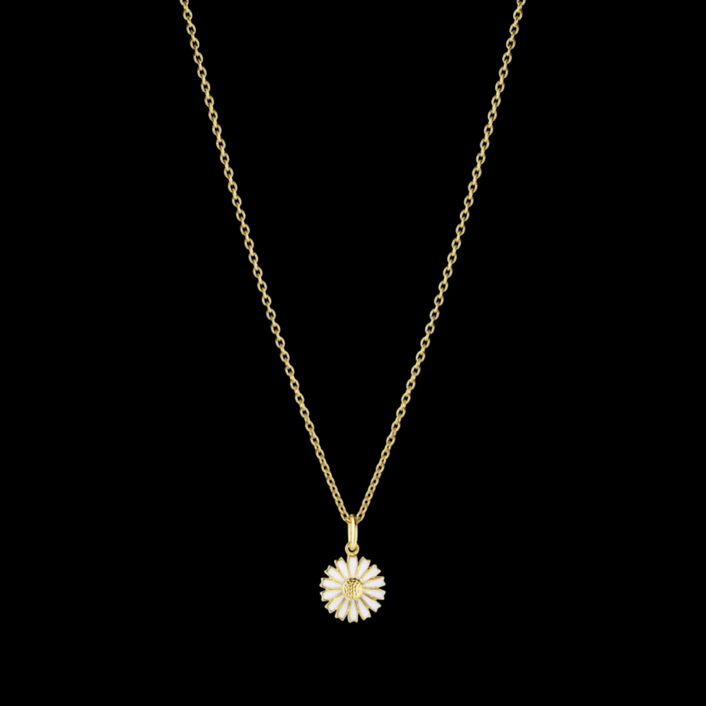 DAISY PENDANT 2025 SILVER GP WHITE ENAMEL 11 MM