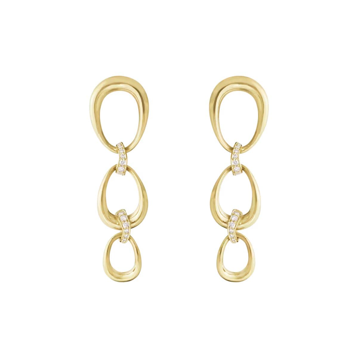 OFFSPRING 3 LOOPS EARRING 1433C YG DIAMOND 0.11 CT