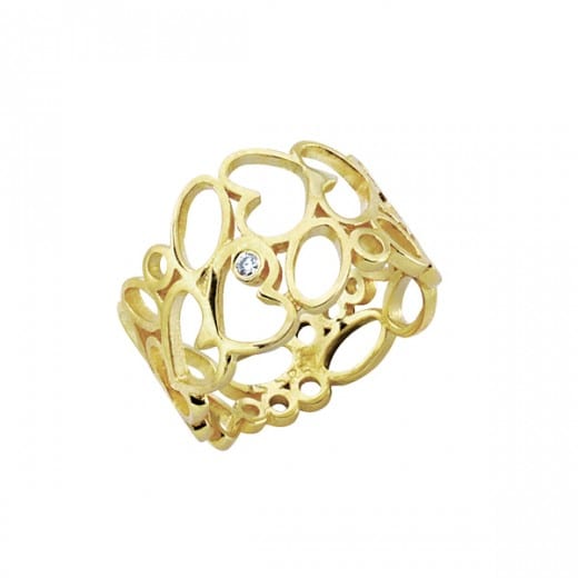 14KT.RING HJERTE 0,02 CT W.VS