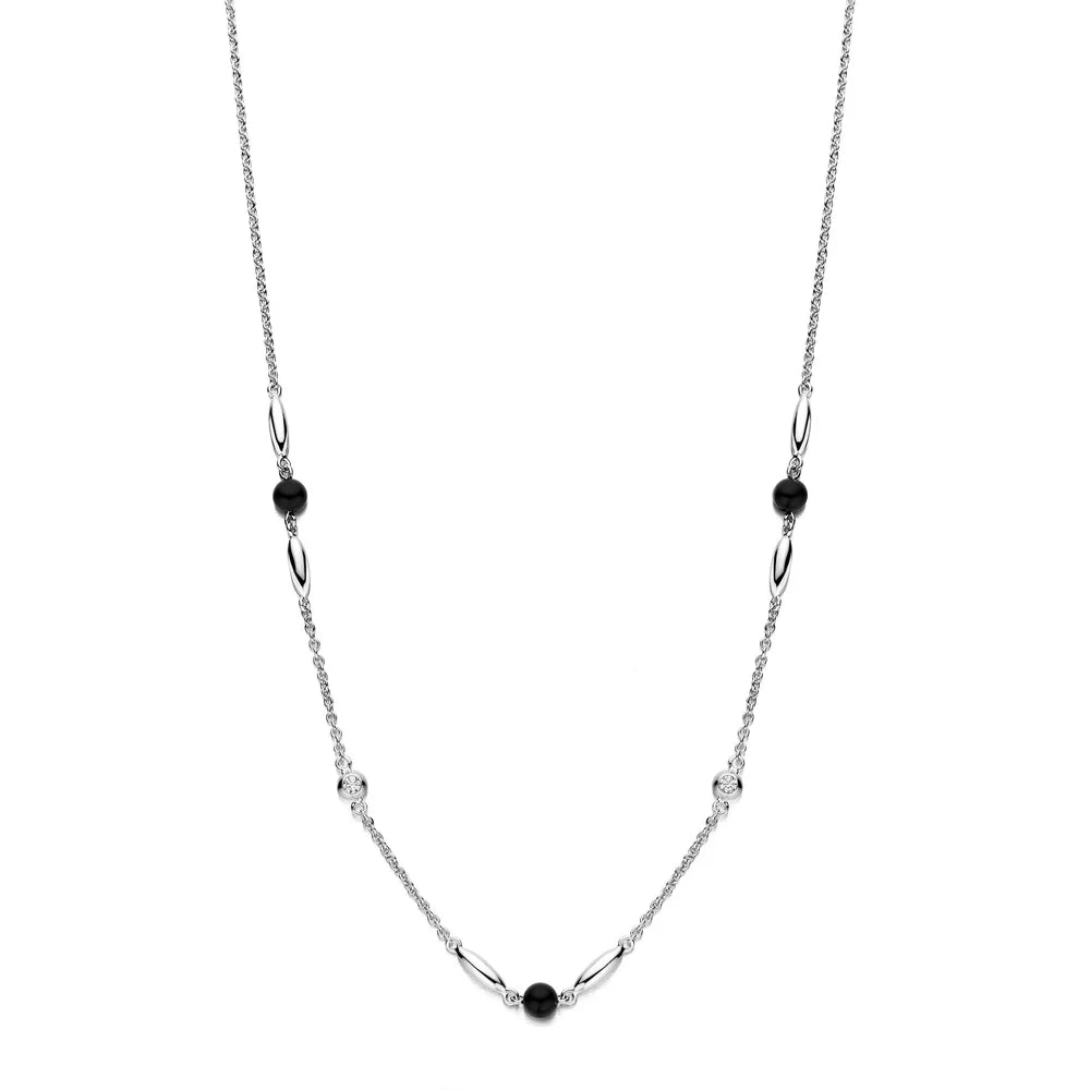 CORNELIA NECKLACE SL/CZ BLACK