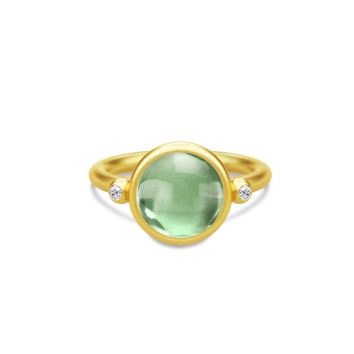 SØLV/FG RING PRIME GRØN KRYSTA