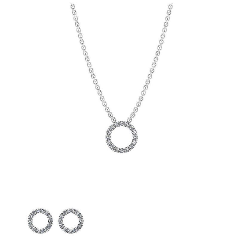 SØLV SMYKKESÆT CIRKEL M.ZIR