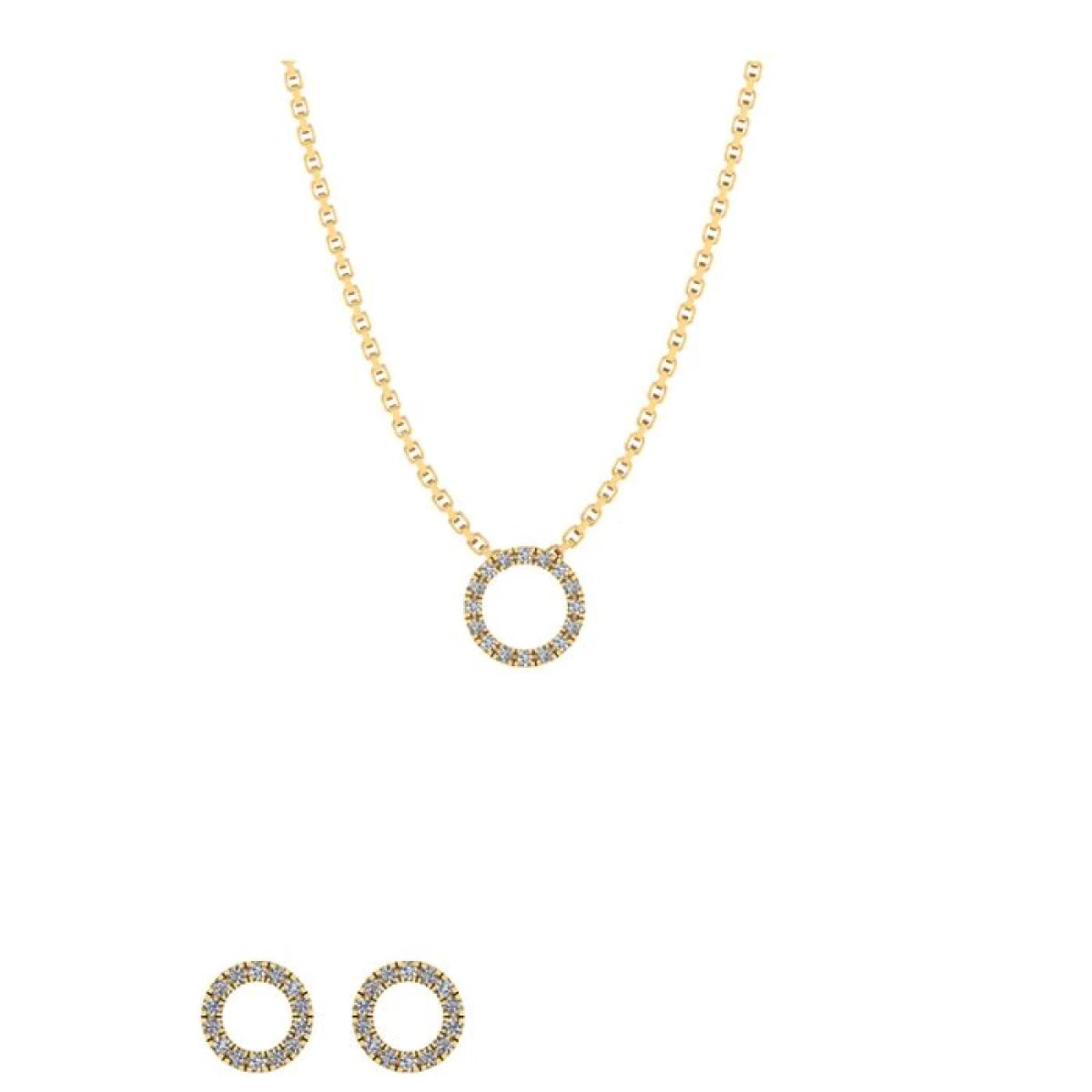 SØLV/FG SMYKKESÆT CIRKEL M.ZIR