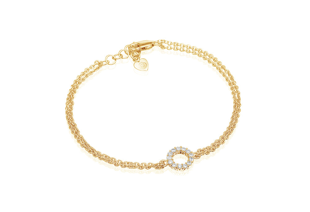 Biella Piccolo Forgyldt Sølv Armbånd SJ-B337-1-CZ-YG