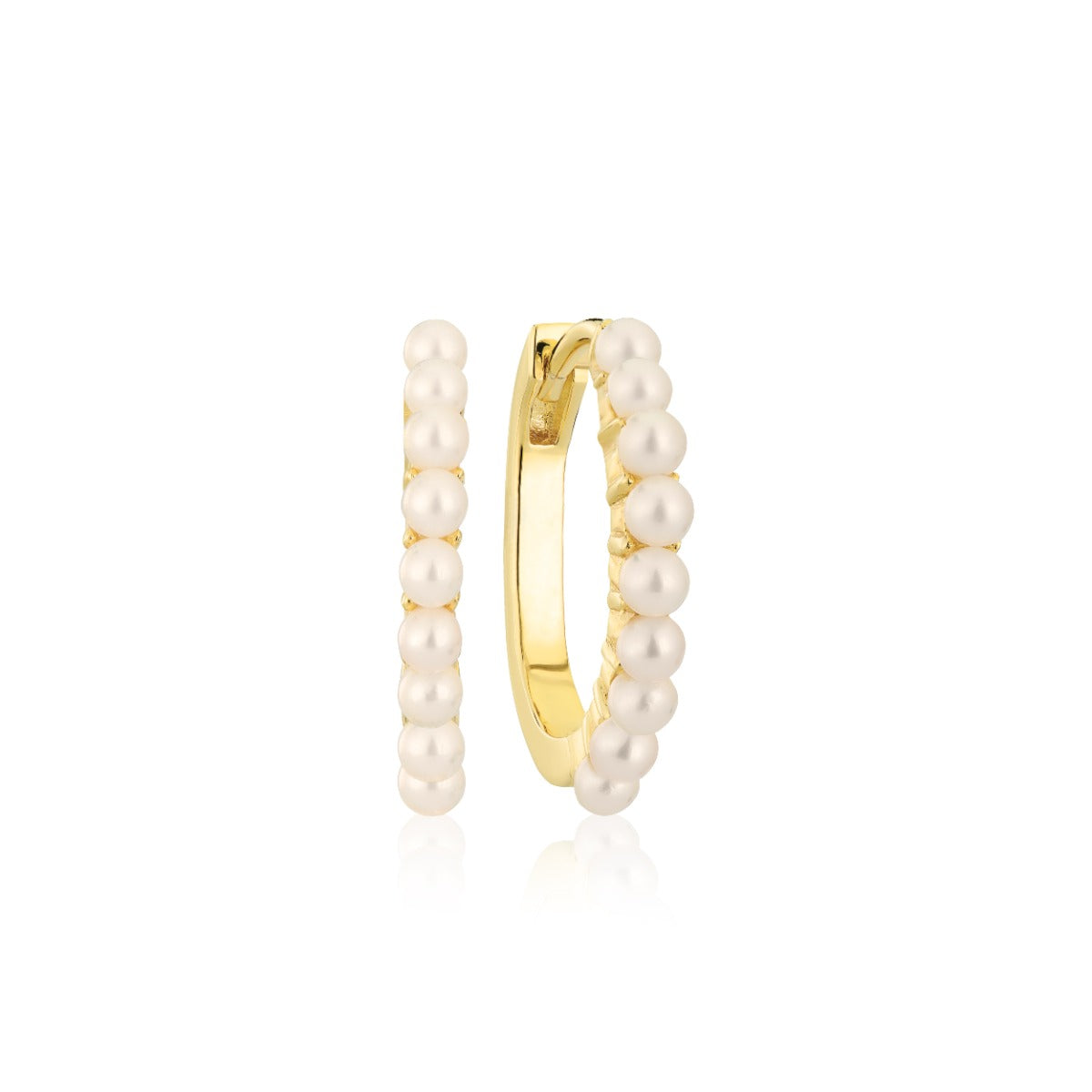 Perla Grande Forgyldt Sølv Øreringe fra Sif Jakobs med Ferskvandsperler