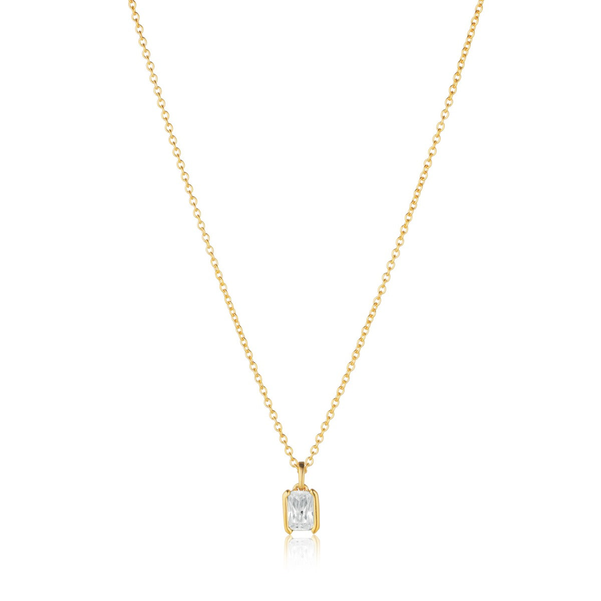 HALSKÆDEN ROCCANOVA PICCOLO - 18K FORGYLDT MED HVIDE ZIRCONIA