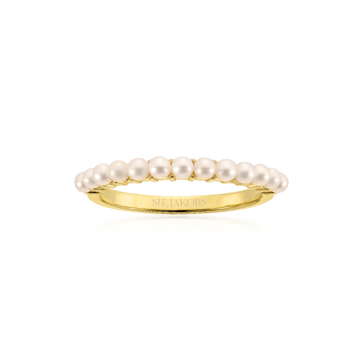 RING ELLERA PERLA - 18 KT. FORGYLDT, MED FERSKVANDS PERLER