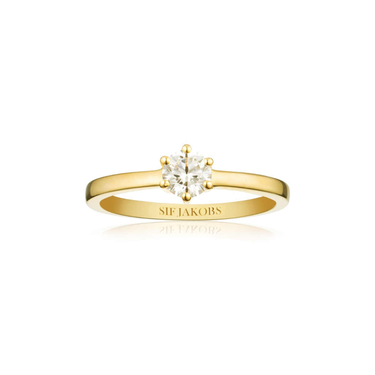 RING ELLERA UNO GRANDE - 18 KT. FORGYLDT MED HVIDE ZIRCONIA