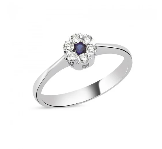 14KT. FLORA COLOR RING M.SAFIR+6X0,03CT