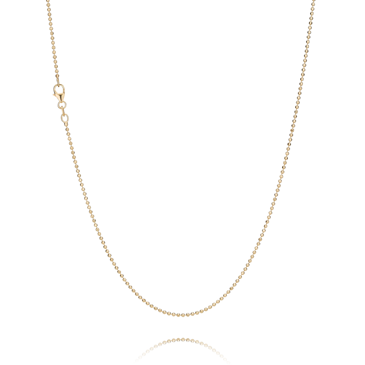 SØLV/FG KUGLE FACET KÆDE 1,50/38