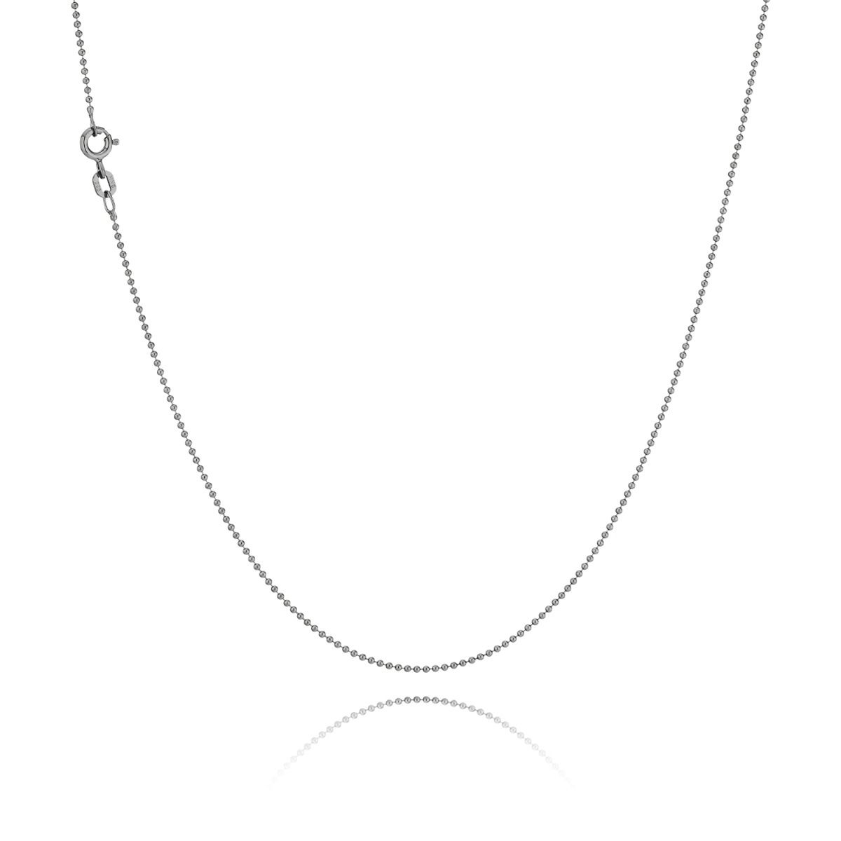 SØLV KUGLEKÆDE SORT RHODINERET 1,20