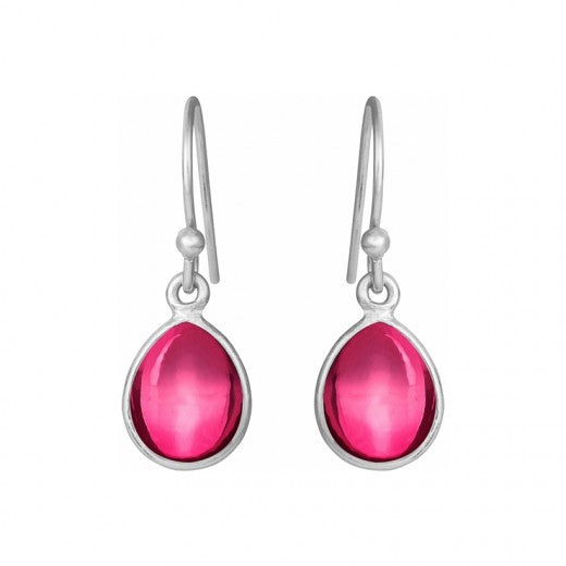 Susanne Friis Bjørner Sterling Sølv Ørehængere med Pink Krystaller