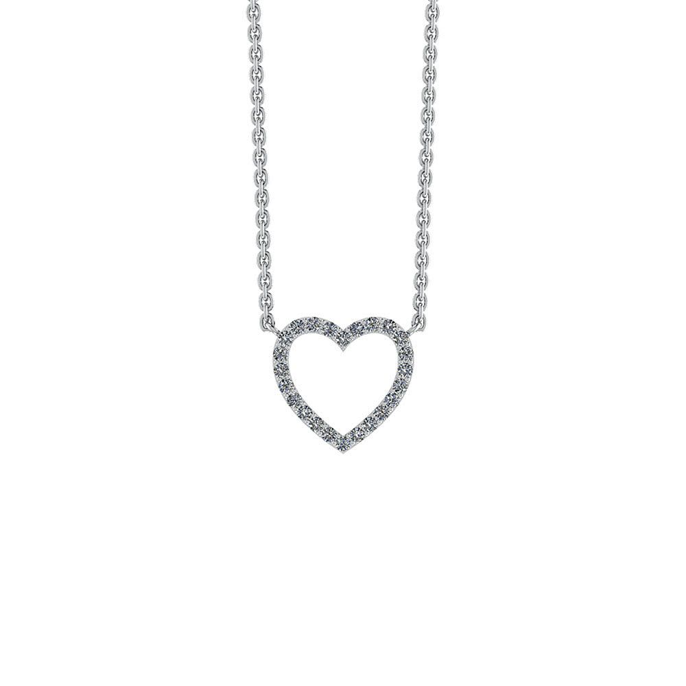 SØLV COLLIER HJERTE M.ZIR