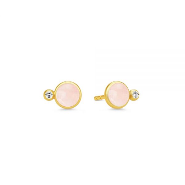 SØLV/FG ØRESTIK PRIME MILKY ROSE