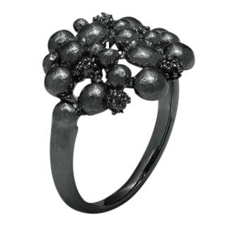 TRINE WILKENS, BLOSSOM DREAM RING, SORT SØLV