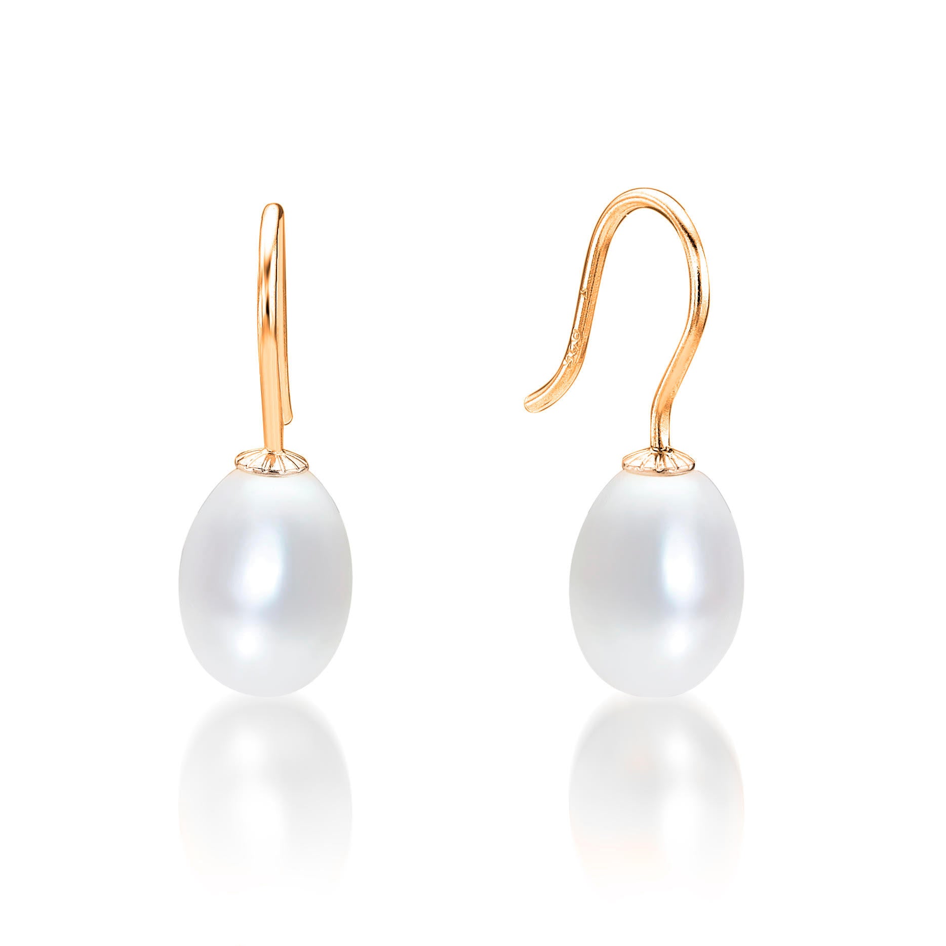 SØLV/FG ØREBØJLE M.PERLE