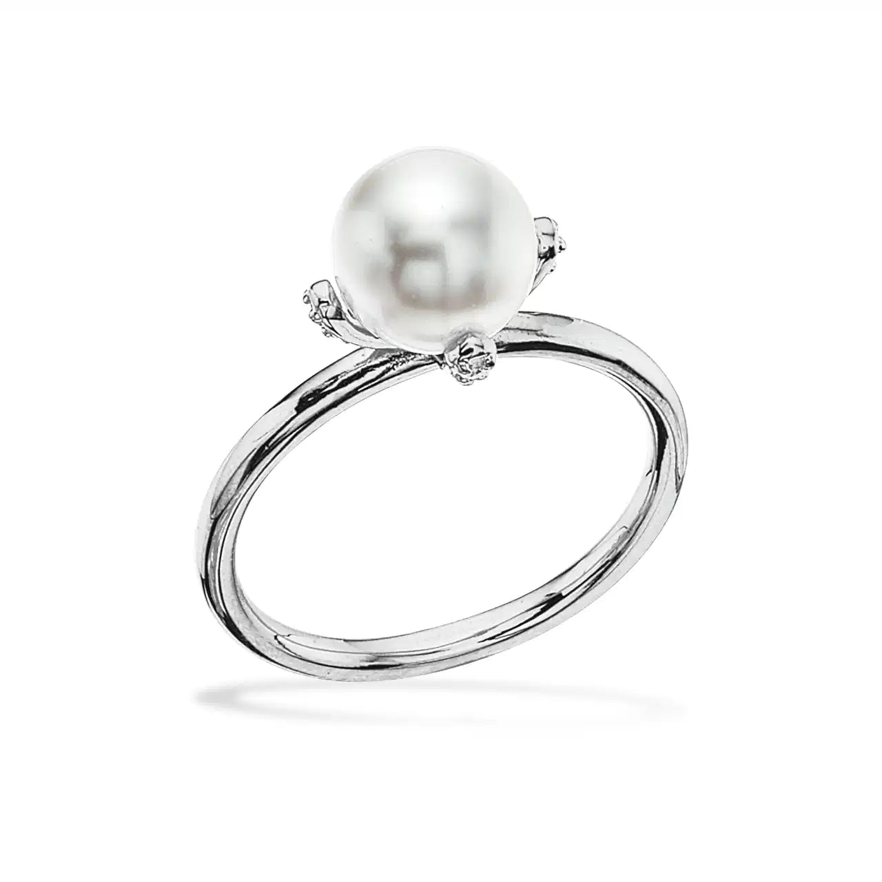 WISH RING SWAROWSKI PERLE/SYN.ZIR. SØLV OX.