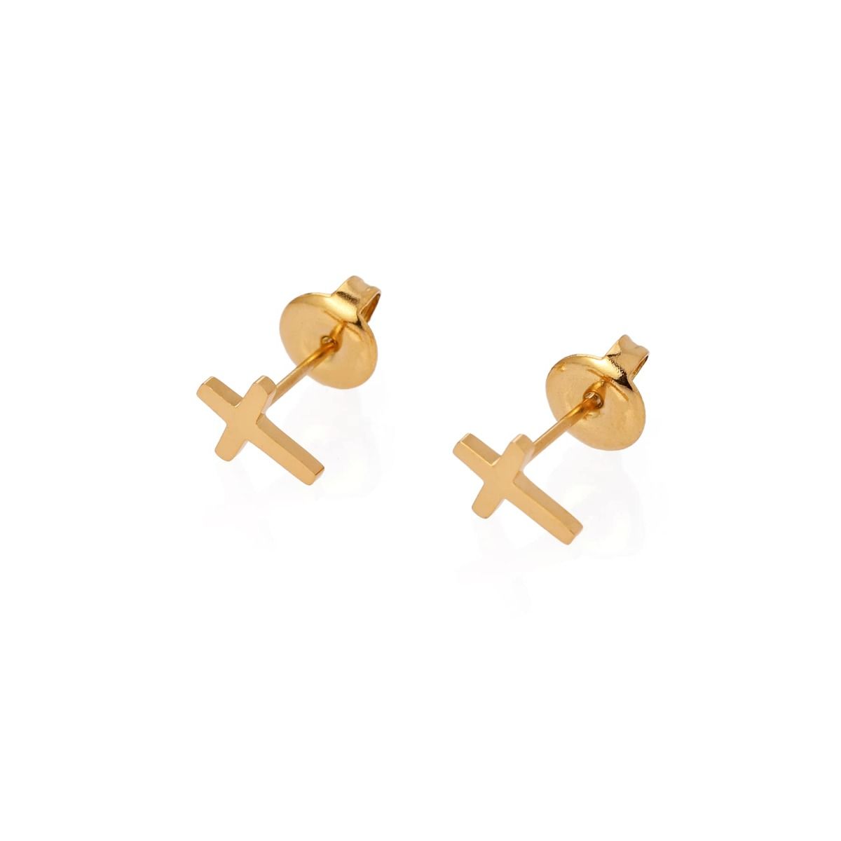 CROSS - EARSTUD GOLD-PLATED STEEL