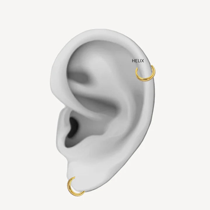 RINGLINE DOUBLE - HELIX GOLD PLATED WITH ZIRKONIA