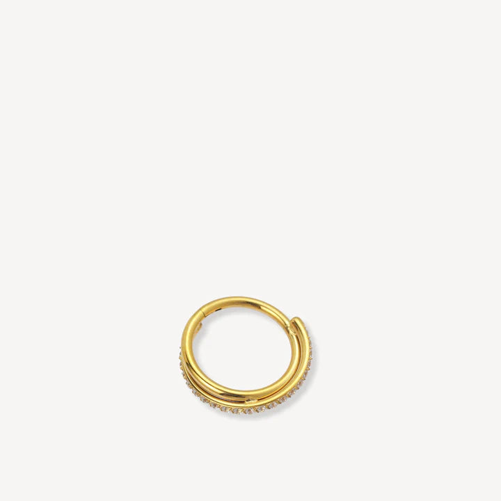 RINGLINE DOUBLE - HELIX GOLD PLATED WITH ZIRKONIA