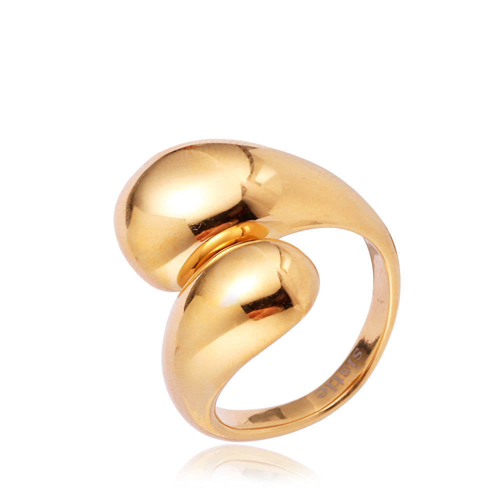 BRED DROPS RING FORGYLDT