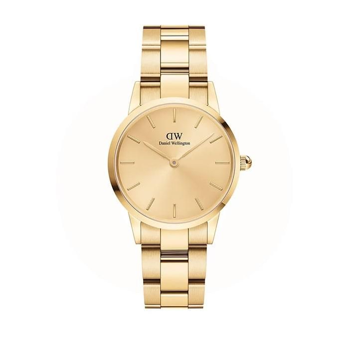 Fritid billet Fortæl mig Daniel Wellington Dameur 28 MM Unitone Gold Iconic Link ADW00100403