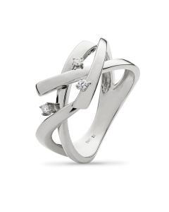14KT HVIDGULDS RING M. DIAMANTER