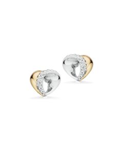 Scrouples Hjerter Sterling Sølv Øreringe med 8 Karat Guld 
