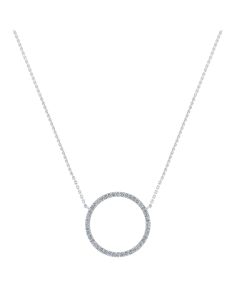 Smykkekæden Cirkel 14 Karat Hvidguld Vedhæng med Diamanter 0,32 Carat W/SI