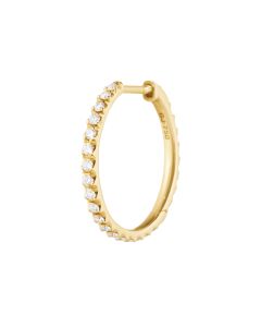 Georg Jensen Signature Hoop Ørering i 18 Karat Guld med Diamanter 0,15 Carat TW/VS