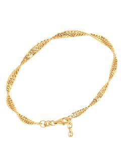 Smykkekæden Singapore Armbånd i 8 Karat Guld 