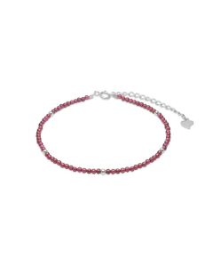  Rhodineret Sølv Armbånd fra Blossom Copenhagen med Granat 