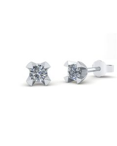 Smykkekæden Ørestikker i 14 Karat Hvidguld med Diamanter 0,20 Carat TW/SI