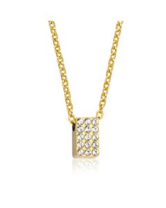Brilliance Oblong Rustfri Stål Halskæde fra Blomdahl med Swarovski Krystaller 