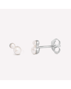 byBiehl Pearl Double Sterling Sølv Ørestikker med Ferskvandsperler 