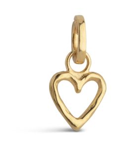 Enamel Organic Heart charm i 18 kt forgyldt sølv C016G