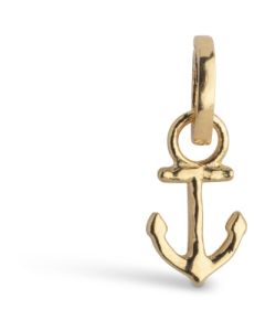 Enamel Steady Anchor charm i 18 karat forgyldt genanvendt sterling sølv C014G
