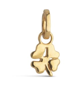 Enamel Charm Organic Clover charm i 18 k guldpladeret 925 sterlingsølv C021G