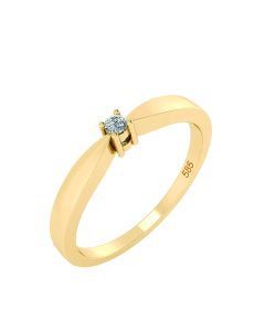  14 Karat Guld Ring fra Smykkekæden med Diamant 0,03 Carat W/SI