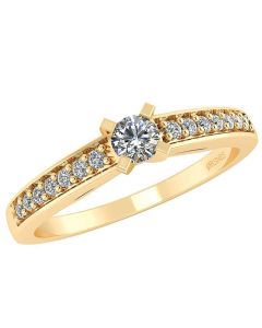 Henrik Ørsnes Design Feline 14 Karat Guld Ring med Brillanter 0,17 Carat W/SI