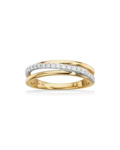 Scrouples 14 Karat Guld Ring med Hvidguld og Diamanter 0,19 Carat H-W/SI