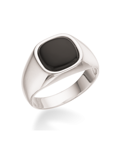 Signet Sterling Sølv Herrering fra Scrouples med Onyx 