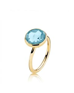 Izabel Camille Prima Donna Ring i Forgyldt Sølv med Aqua Kvarts 