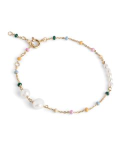 Enamel Pearla Dream Armbånd i Forgyldt Sølv med Ferskvandsperler Og Emalje 