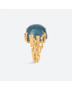 Ole Lynggaard Boho 18 Karat Guld Ring med Aquamarin og Brillanter 0,06 Carat TW/VS