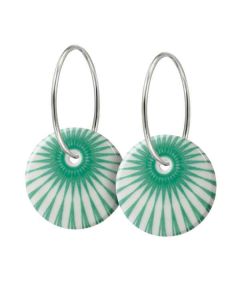 Scherning Splash Sea Green Sterling Sølv Øreringe med Porcelæn 